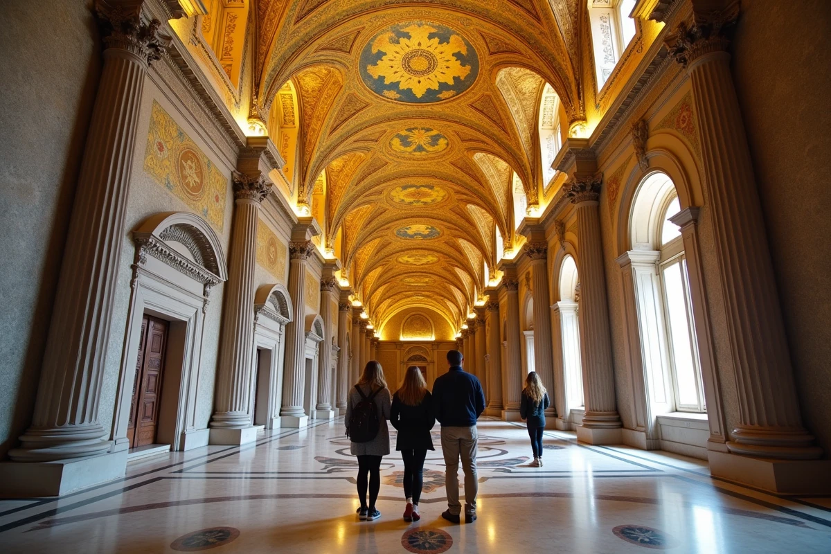 Intérieur de la Chapelle Palatine du Palais des Normands à Palerme avec ses mosaïques byzantines dorées et son plafond en bois sculpté