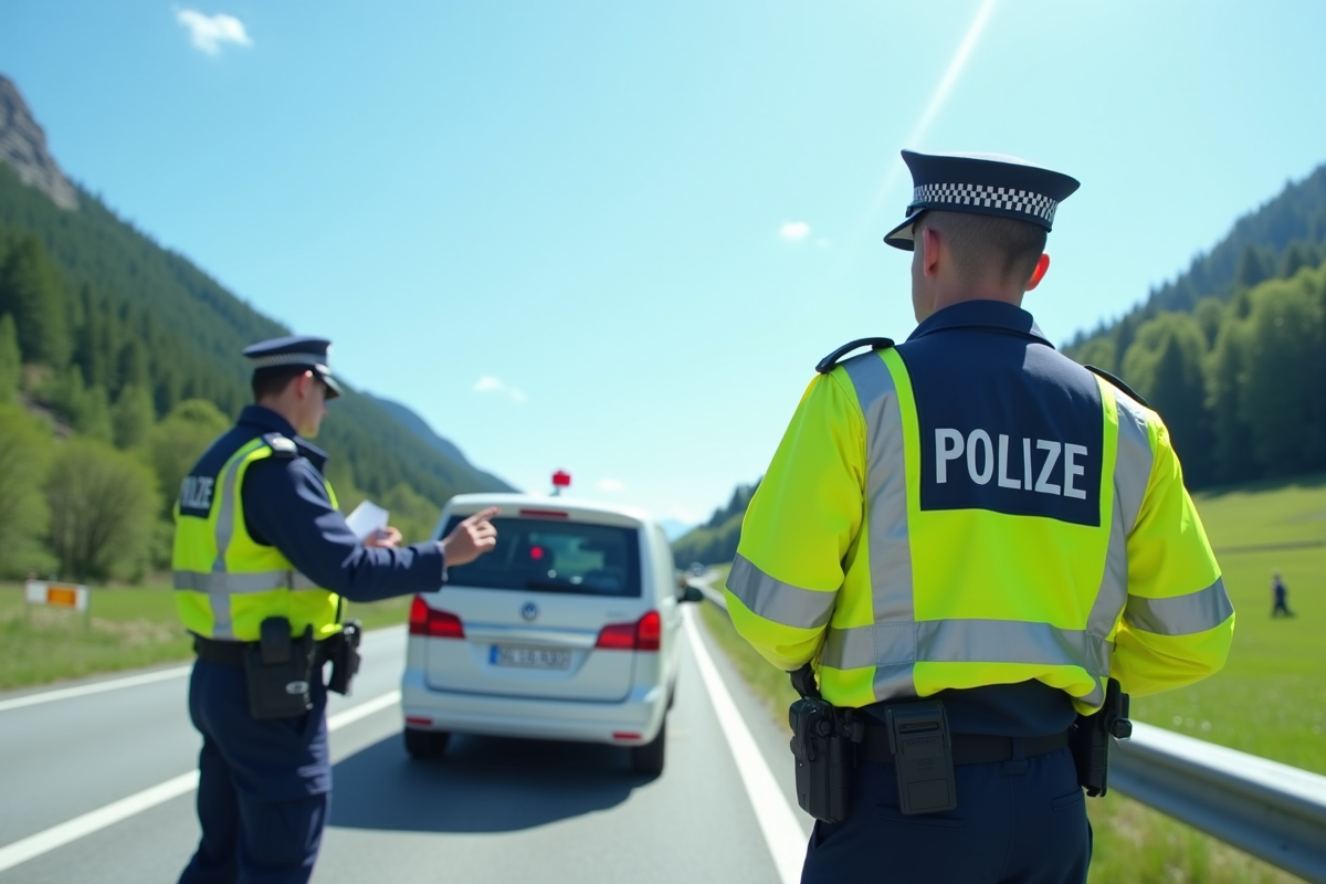 Contrôle de police suisse avec amende sur l