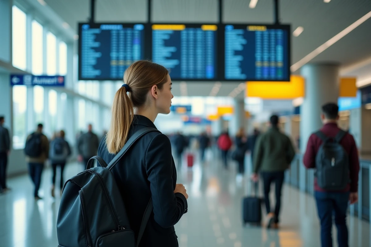 Femme avec sac &agrave; l